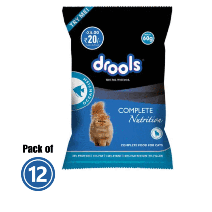 Drools Ocean Fish Adult Dry Cat Food 60 g (Multipacks)