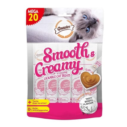 Gnawlers Bonito Flavor Cat Creamy Treat Pack of 20 Tubes, 60g