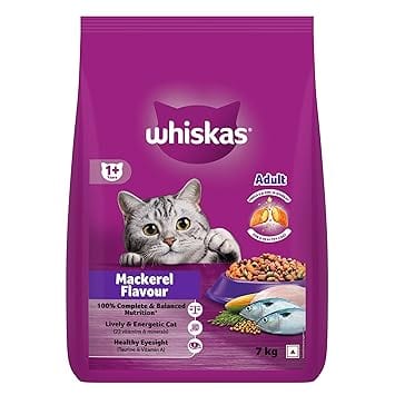 Whiskas Adult (1+ Years) Dry Cat Food, Mackerel Flavour for Adult Cats