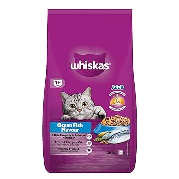 Whiskas Adult (1+ Years) Dry Cat Food, Ocean Fish Flavour for Adult Cats
