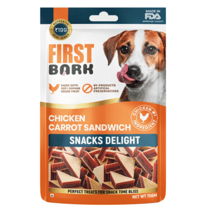 First Bark Chicken Carrot Sandwich Snack Delight Jerky, 70g