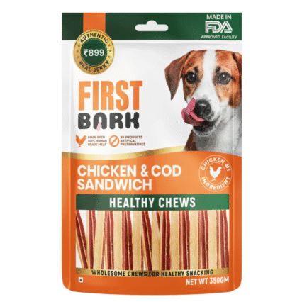 First Bark Chicken & cod Sandwhich Dog Treat, 350g