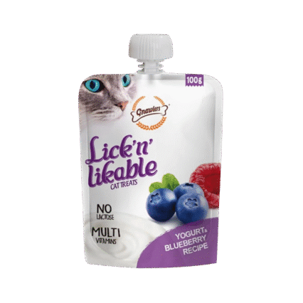 Gnawlers Lick & Likable Cat Treats 100g - Yogurt & Blueberry Recipe
