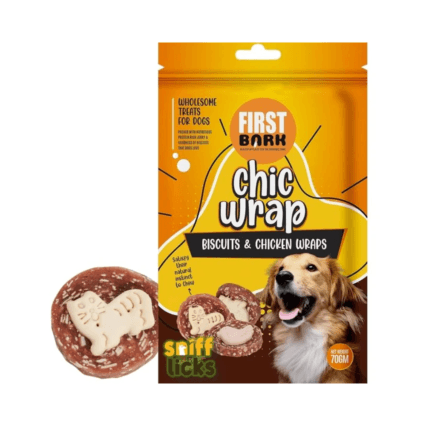 First Bark Biscuit & Chicken Wrap Dog Treat, 70g