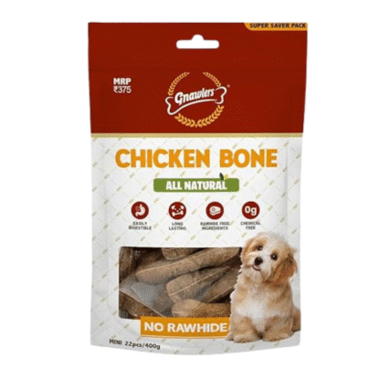 Gnawlers Chicken Mini Bone Treat - Rawhide Alternative 22 Pc for Dogs