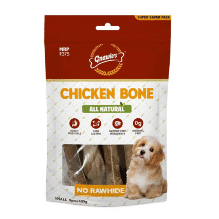 Gnawlers Chicken Small Bones Treat - Rawhide Alternative 9 Pc for Dogs