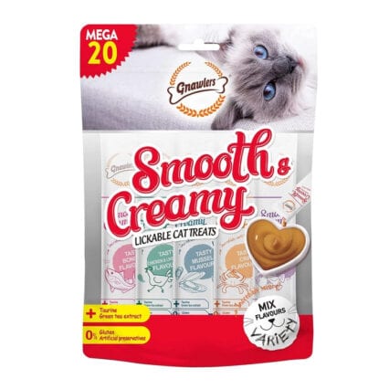 Gnawlers Mix Flavor Cat Creamy Treat Pack of 20 Tubes, 60g
