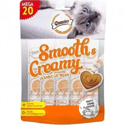 Gnawlers Crab Flavor Cat Creamy Treat Pack of 20 Tubes, 60g