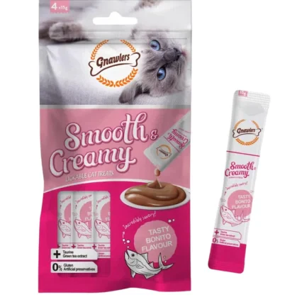 Gnawlers Cat Creamy Treat Bonito Flavor (4x15g), 60g