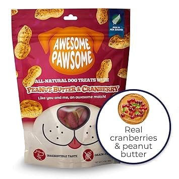 Awesome Pawsome Peanut Butter & Cranberry All Natural Grain Free Dog Treat, 85g
