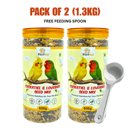 Furrfab Cockatiel & Lovebird Seed Mix, 650g (Pack of 2) 1.3 kg
